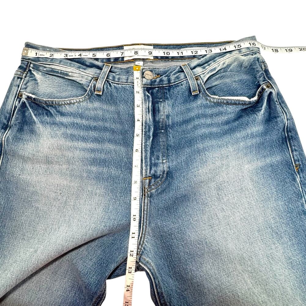 FRAME Le Pegged Straight Cropped Jeans 31 Button Fly Rigid Distress - Picture 4 of 12